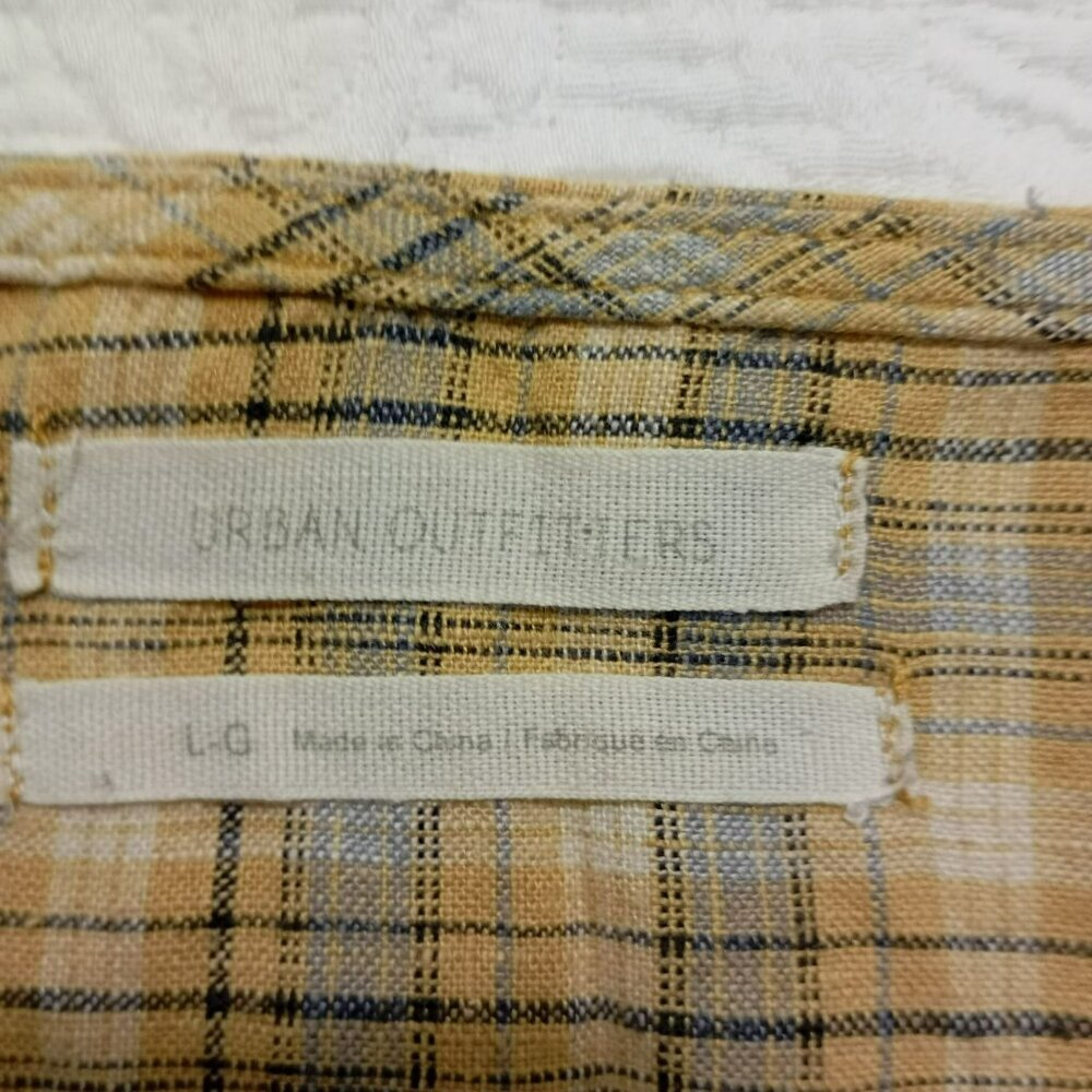 Y2K Urban Outfitters Mini Dress Yellow Plaid Adjustable Strap Size L Womens - Picture 2 of 10